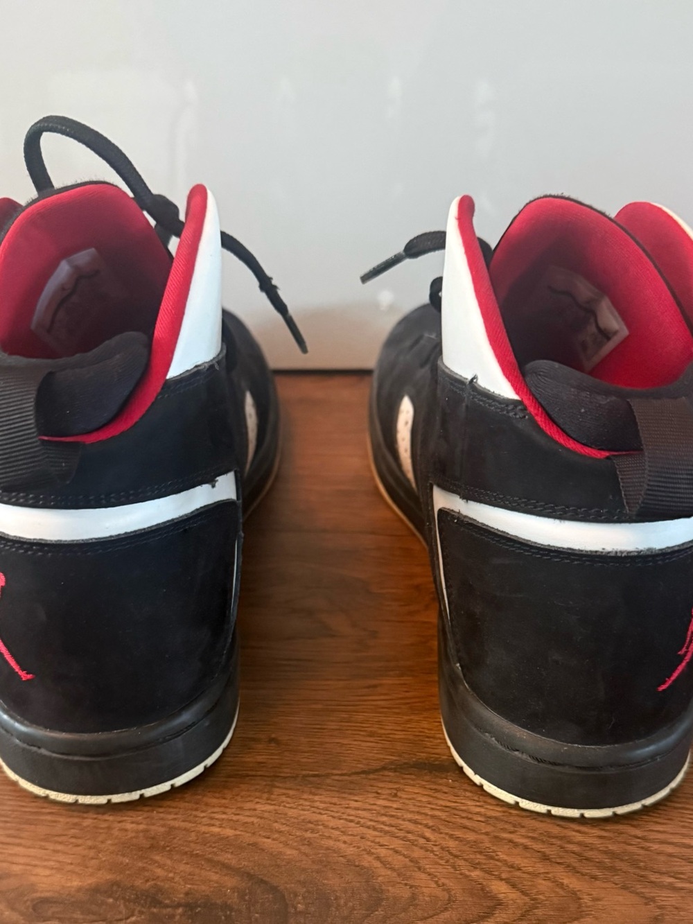 Jordan Men's Black, Red and White Mid-Top Sneakers